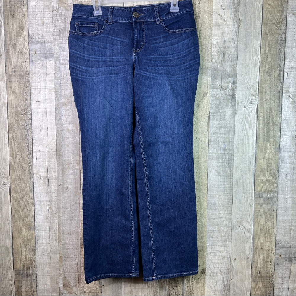 Riders By Lee Size 8 Petite Indigo MidRise Straight Leg Blue Denim Jeans